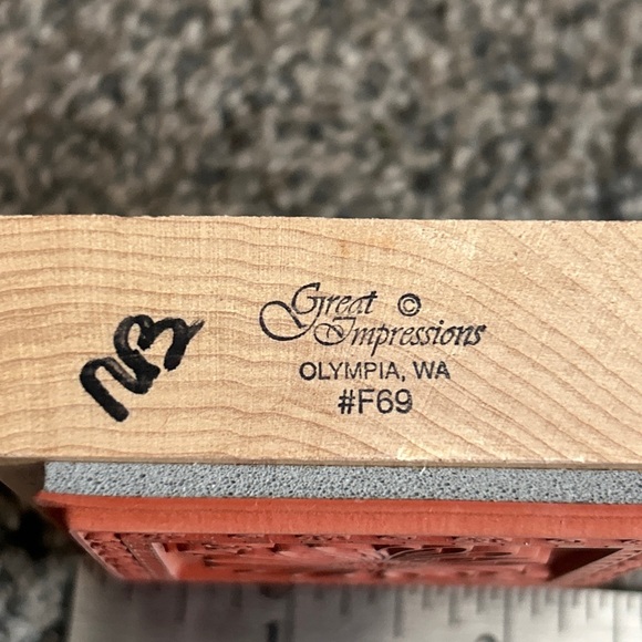 Great Impressions Daisy Flower Checker Framed Rubber Stamp F69 Wood Mount #Z38 - Picture 7 of 11